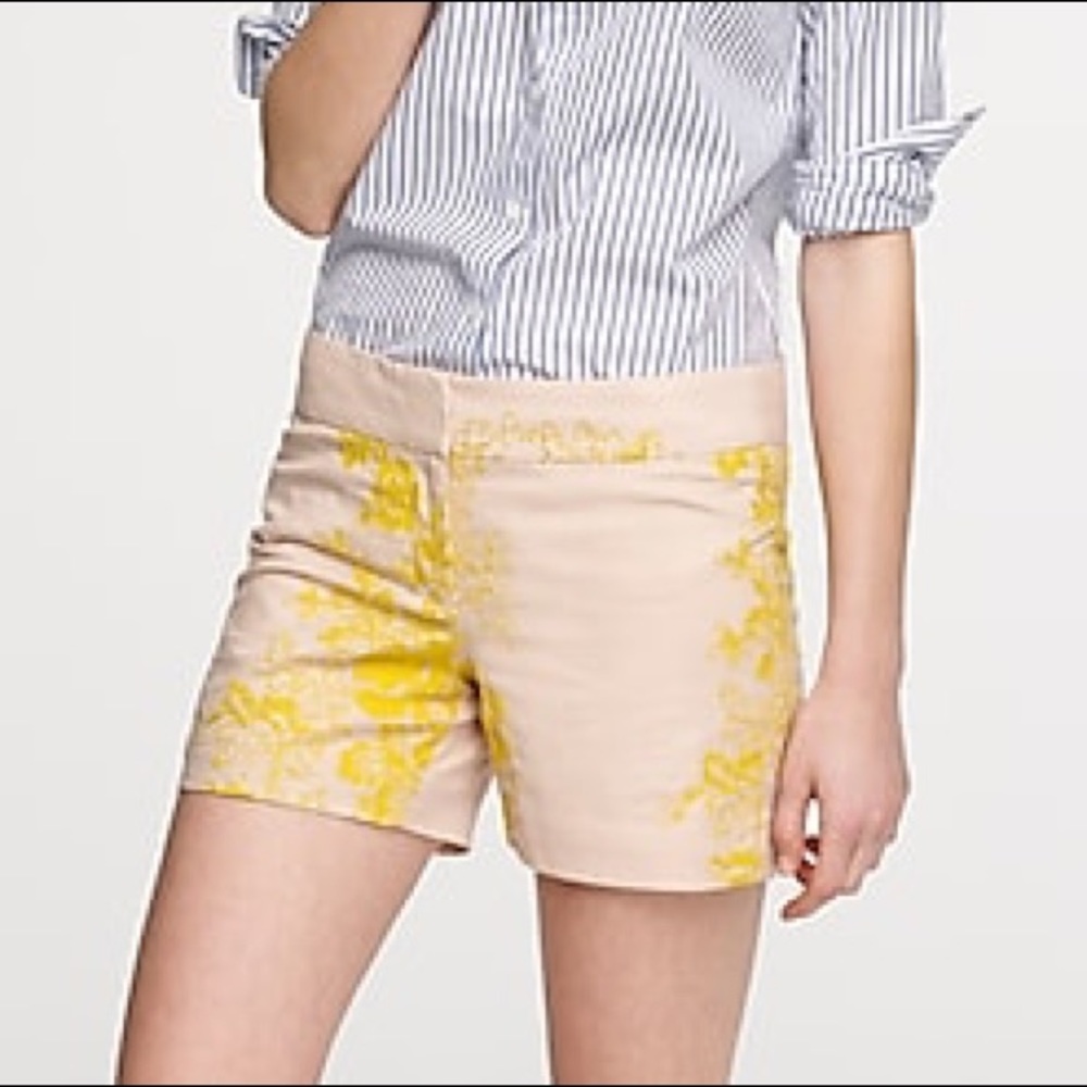 J. Crew Mirabel Embroidered Shorts